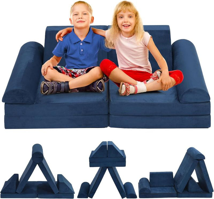 Rengue 8 PCS Modular Kids Play Couch, DIY Modular Toddler Couch for Glow in the Dark, Baby Play Couch Glow Sofa, Easy to Build Magical Forts in Your Playroom, Bedroom, Indoor, Nursery, 3 Shapes