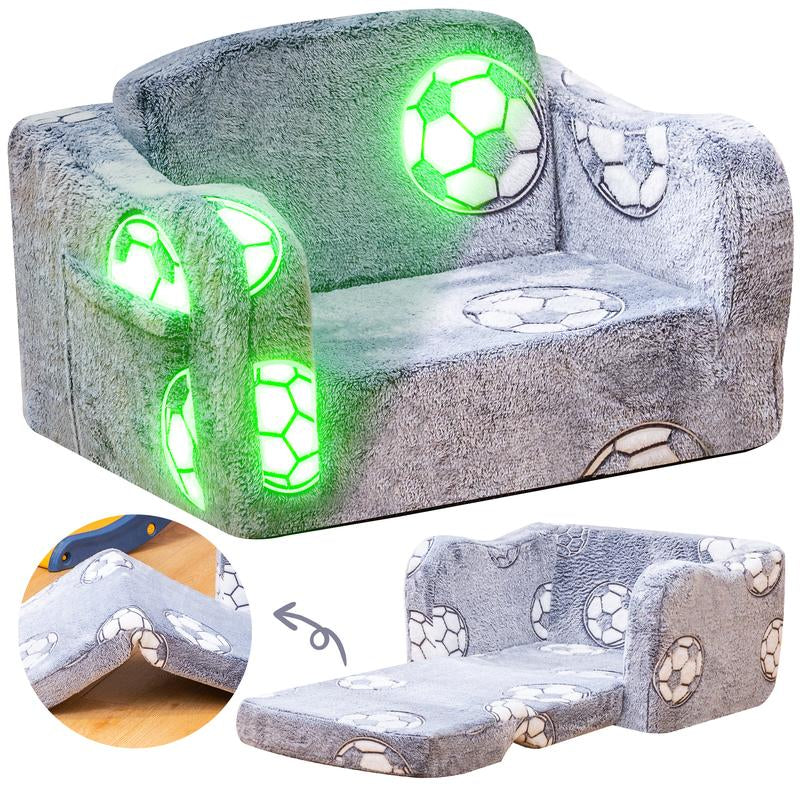Lamerge Modular Play Couch for Kids 3+ Years Old, Glow in the Dark Play Couch, Fold Out Couch for Kids, Convertible Kids Fold Out Play Foam and Floor Cushion for Bedroom and Playroom