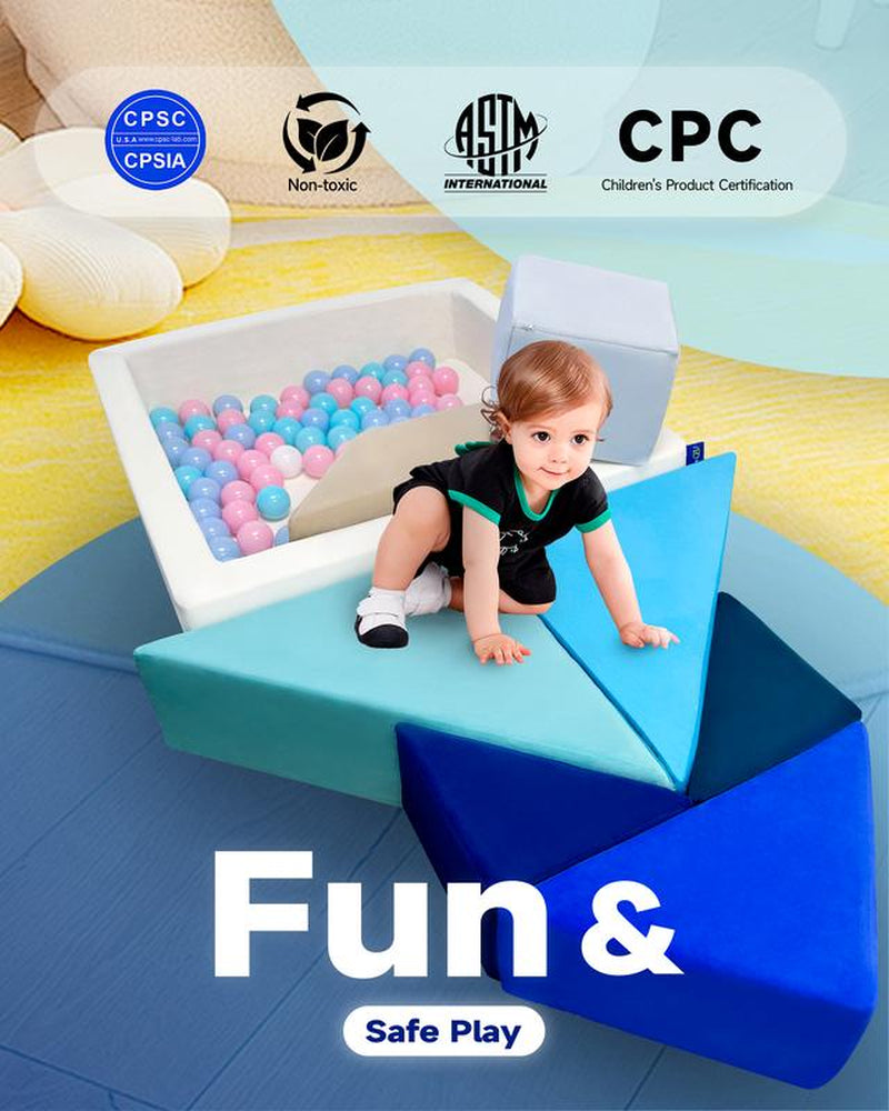 Kids Play Sofa, Nugget Couch Tangram Puzzles Ball Pit, Modular Kids Play Couch, Children'S Ball Pit Building Fort for Playroom Bedroom Boys Girls Teens, 4 Different Color Themes, Ocean/Glow/Rainbow/Dawn