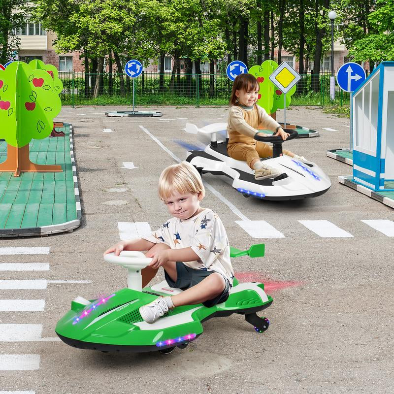 12V Electric Wiggle Car with Pedal, 2 in 1 Wiggle Car Ride on Toys for Kids Ages 3 and Up, Anti-Rollover Flashing Wheels, Bluetooth, Music2