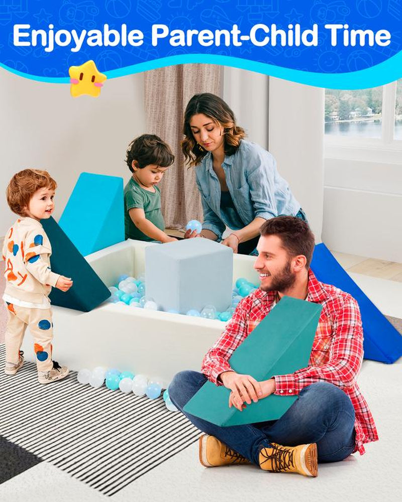Kids Play Sofa, Nugget Couch Tangram Puzzles Ball Pit, Modular Kids Play Couch, Children'S Ball Pit Building Fort for Playroom Bedroom Boys Girls Teens, 4 Different Color Themes, Ocean/Glow/Rainbow/Dawn