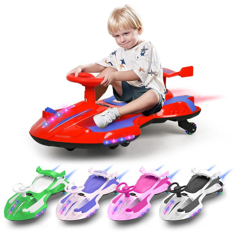 12V Electric Wiggle Car with Pedal, 2 in 1 Wiggle Car Ride on Toys for Kids Ages 3 and Up, Anti-Rollover Flashing Wheels, Bluetooth, Music2