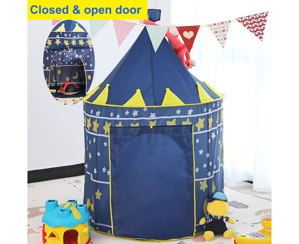 Portable Foldable Children Kids Game Play Tent Indoor Yurt Castle Playhouse Toy-Blue