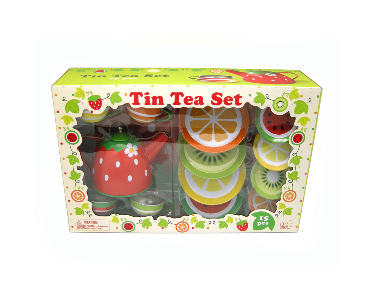 Children'S/Kids Fruit Salad Themed Pretend Play Tin Tea Set 15Pcs 3+