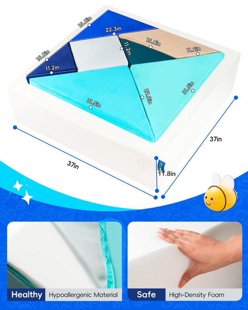 Kids Play Sofa, Nugget Couch Tangram Puzzles Ball Pit, Modular Kids Play Couch, Children'S Ball Pit Building Fort for Playroom Bedroom Boys Girls Teens, 4 Different Color Themes, Ocean/Glow/Rainbow/Dawn