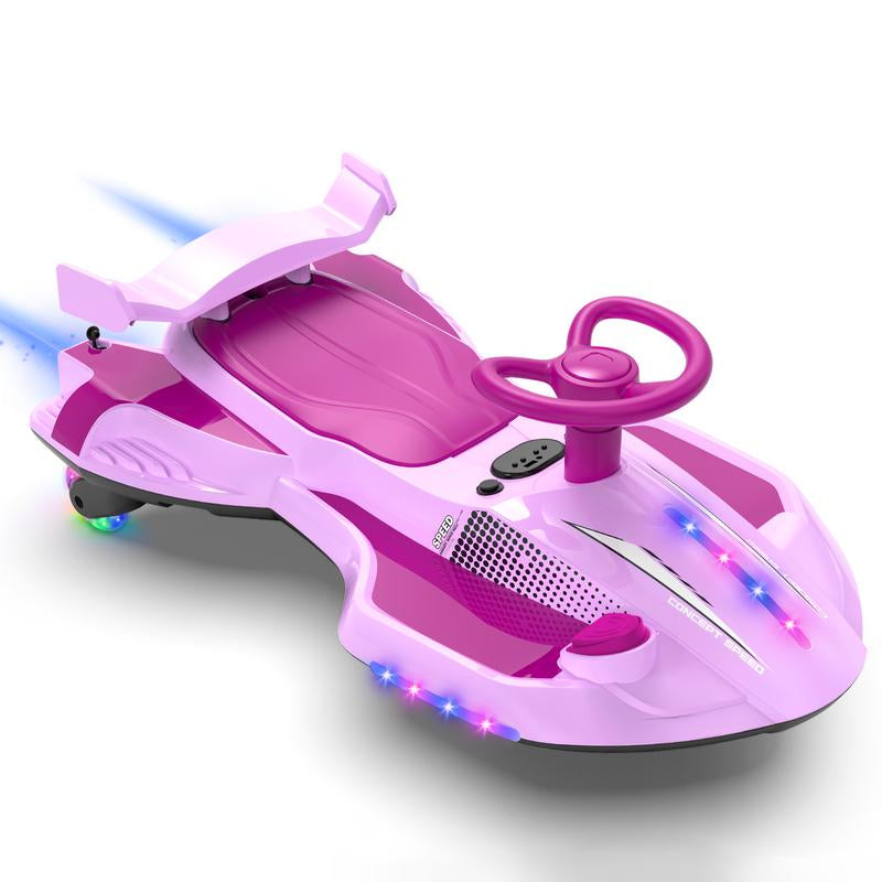 12V Electric Wiggle Car with Pedal, 2 in 1 Wiggle Car Ride on Toys for Kids Ages 3 and Up, Anti-Rollover Flashing Wheels, Bluetooth, Music2