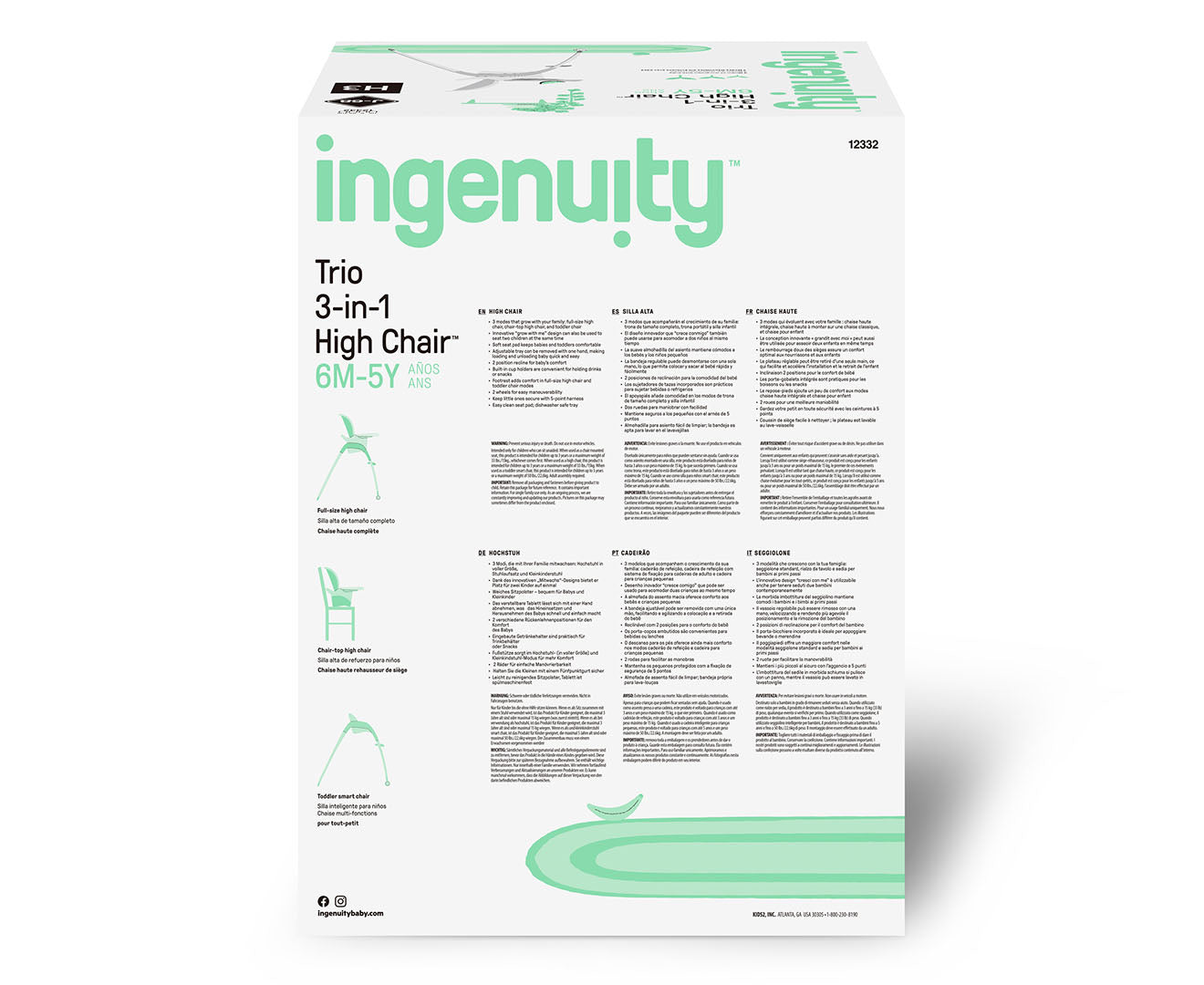 Trio 3-In-1 High Chair/Baby Booster Seat/Toddler Classic Chair Nash