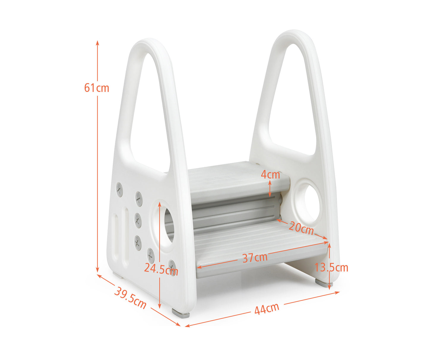 Kids Step Stool Toddler Step Learning Stool W/50Kg Load Capacity & Non-Slip Steps Tower for Toilet Potty Training White