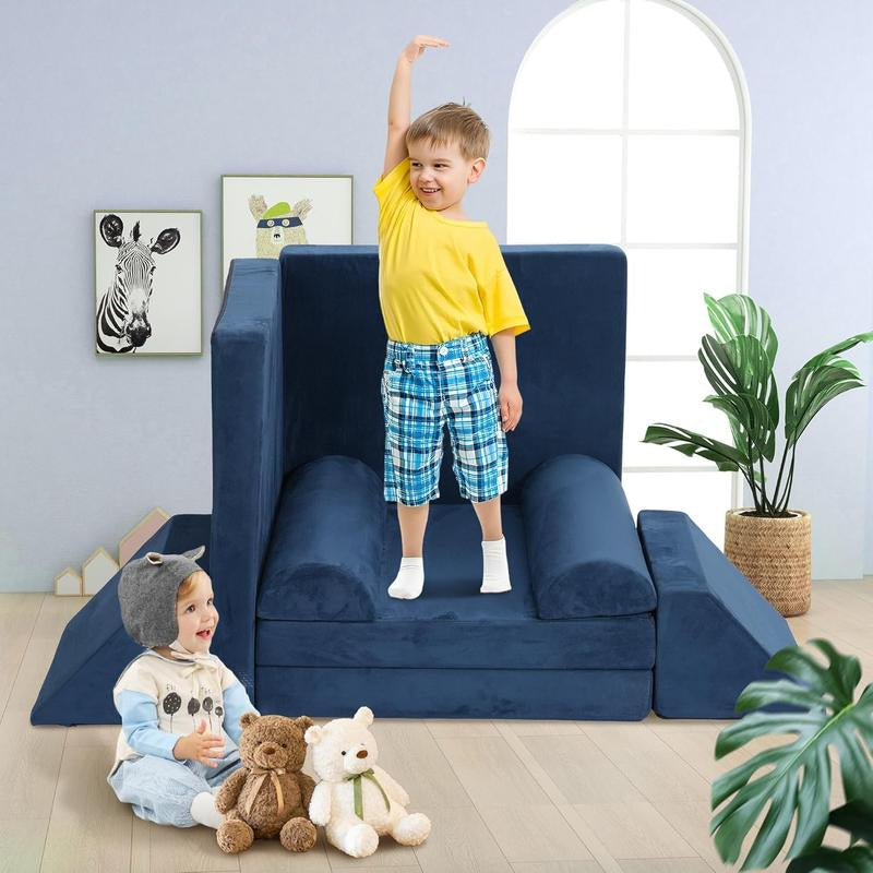 Rengue 8 PCS Modular Kids Play Couch, DIY Modular Toddler Couch for Glow in the Dark, Baby Play Couch Glow Sofa, Easy to Build Magical Forts in Your Playroom, Bedroom, Indoor, Nursery, 3 Shapes