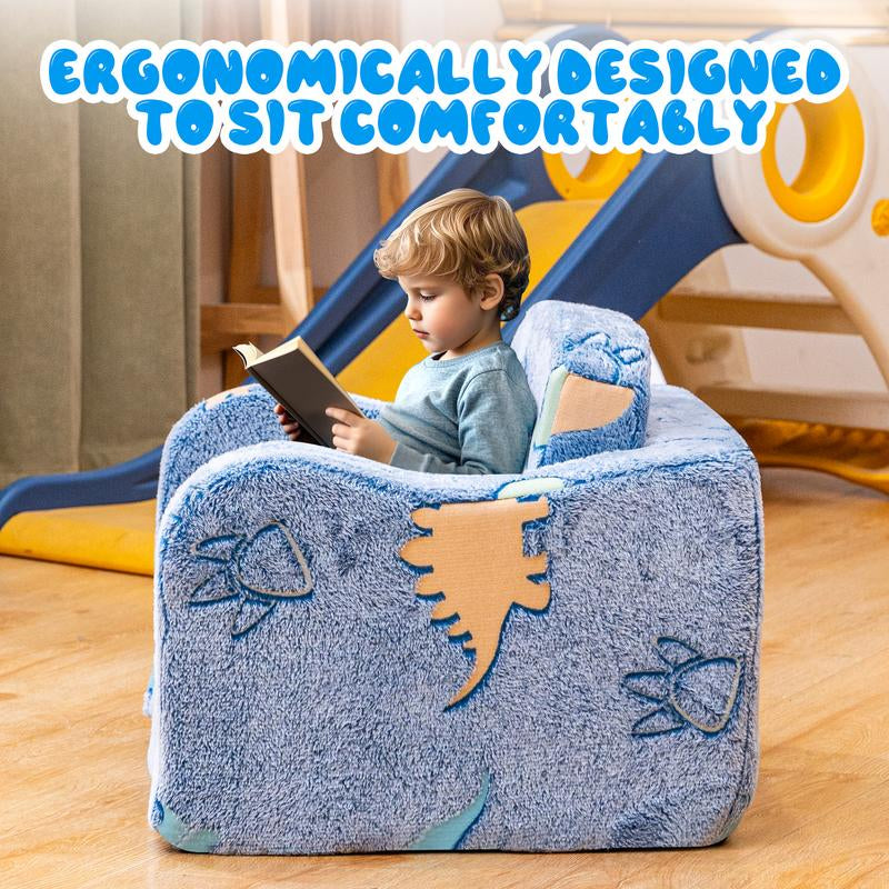 Lamerge Modular Play Couch for Kids 3+ Years Old, Glow in the Dark Play Couch, Fold Out Couch for Kids, Convertible Kids Fold Out Play Foam and Floor Cushion for Bedroom and Playroom