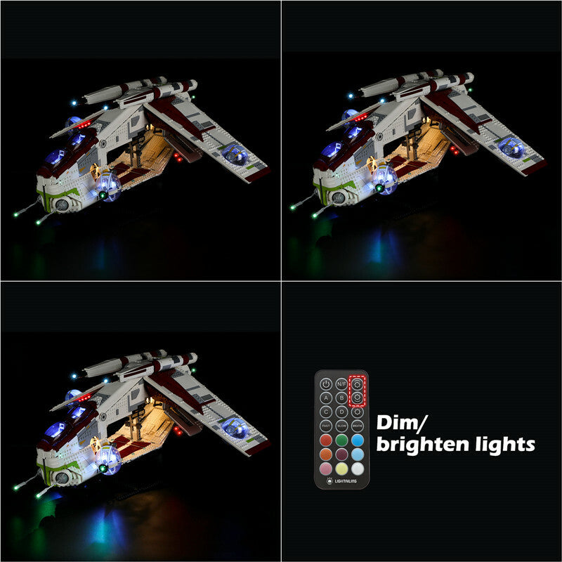 LED Lighting Kit for LEGO Republic Gunship 75309 Lighting Kit Remote Controlled