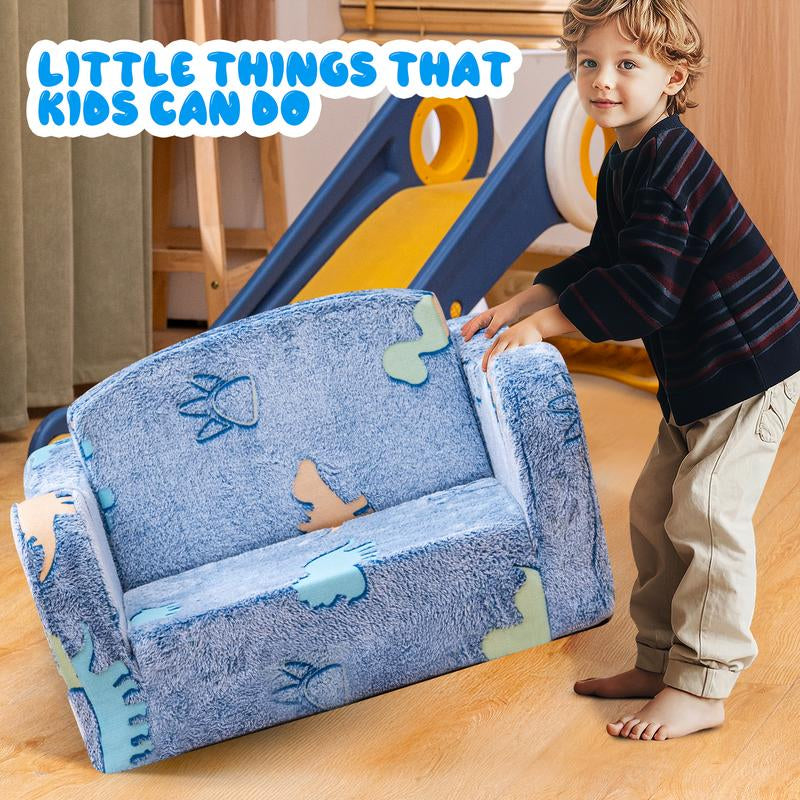 Lamerge Modular Play Couch for Kids 3+ Years Old, Glow in the Dark Play Couch, Fold Out Couch for Kids, Convertible Kids Fold Out Play Foam and Floor Cushion for Bedroom and Playroom